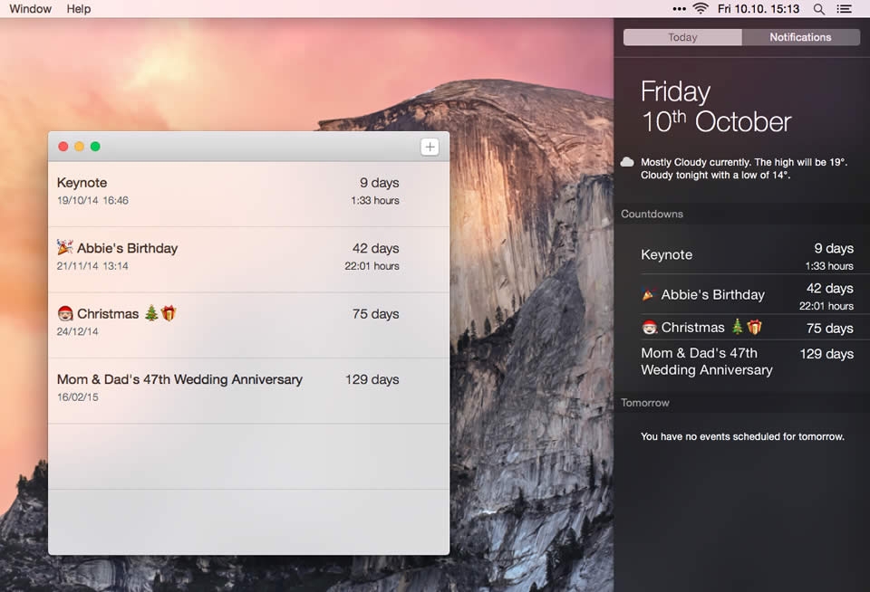 countdown calendar for mac desktop
